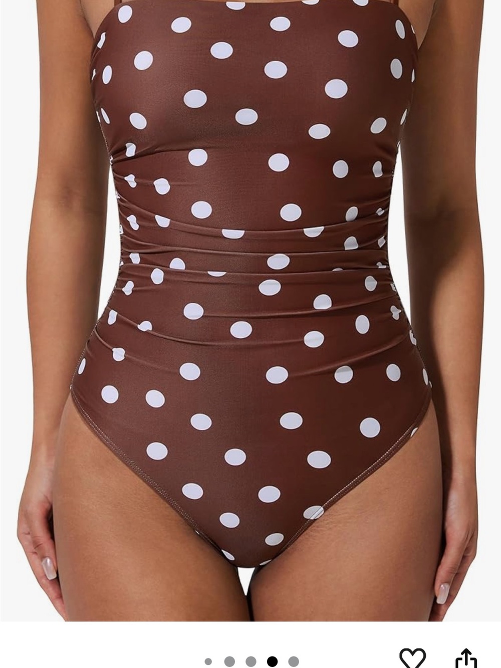 New in package- Brown polka dot one piece swimsuit (size Medium)